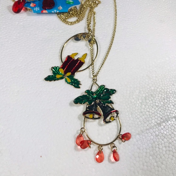 Christmas Bells & Candlestick Vintage Necklace Sets - Picture 8 of 14